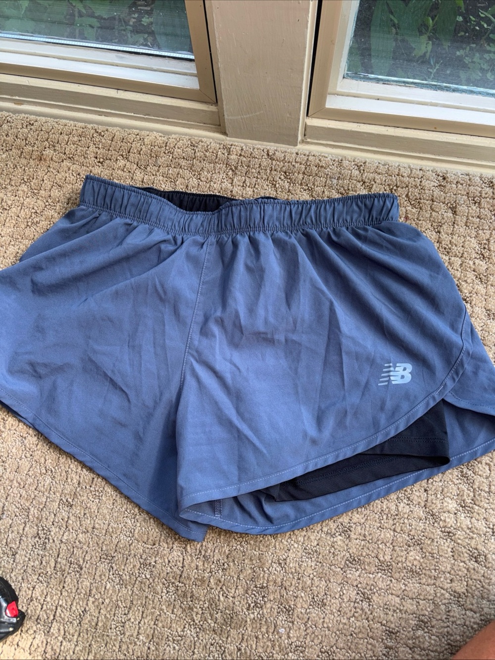 New Balance Women's Blue Athletic Running Shorts black liner XS - no tag
